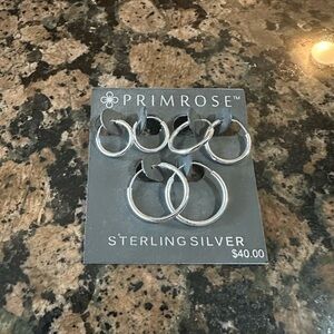 PRIMROSE Sterling Silver Hoop Earrings Set